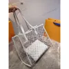 2024 Fashion Designer Bags Transparent Jelly Tote Bags Ladies Tote Bag One Shoulder Crossbody Large Shopping Bag 2 Piece Set PVC 10 Styles 41 Cm 240208
