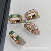 Hw1f Luxury Jewelry Band Rings Baojia Bone Fashionable and Personalized Rose Gold Snake Shaped Index Finger Ring with White Fritillaria Light Luxury High End Design