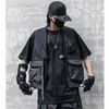 Mäns västar 2024 Spring Summer Tactical Techwear Style Punk Hip Hop Cargo Vest Men Multi-Pocket Functional Street Casual Waistcoat