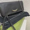 Zadig Voltaire Bag Pochette Rock Swing Your Wings Projektant ramiona prawdziwy skórzany łańcuch łańcucha Łańcucha