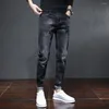Jeans pour hommes Pantalons avec poches pour hommes Skinny Male Cowboy Pantalon élastique Stretch Slim Fit Tuyau serré 2024 Style d'automne coréen Casual