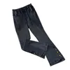 155 kg Grote maten damesjeans Heup 150-160 Hoge taille Casual losse flare broek Broek Zwart Zwart-grijs 5XL 6XL 7XL 8XL 9XL 240202