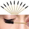 Brosse à cils avec manche en bambou noir, 100 pièces, brosse de maquillage, Extension de cils, brosse à sourcils jetable, applicateur de Mascara, 240124