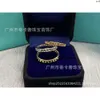 T-Letter Hollowed-Out Band Jewelry Ring S925 Silver Plated 18K Gold Replica Fashion All-Star L QS0U