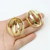 Stud Earrings 10 Pairs Gold Plated Ball Shape Hollow Wholesale Women Jewelry Gift 30824