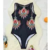 Listrado feminino maiô de alta qualidade banho impresso push up monokini verão maiô tropical bodysuit feminino 240130