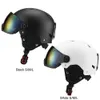 Лыжная защитная кепка ветрозащитный лыжный шлем с очками для спорта на открытом воздухе снег для женщин мужчин детский скейтборд сноуборд 240124