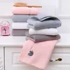 Towel Embroidery Cotton Soft Plush Solid Color Highly Absorbent Hand Face Sheet Washcloth Travel Sport 34x74cm 1 Pc