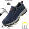 أحذية CHNMR Work Safety Safety Shoes Men Steel Toe Buots-Phick-Poots أحذية غير قابلة للتدمير تعمل