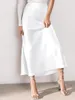 التنانير Vonda 2024 Y2K Fashion Mashion Solid High Weist Maxi Faldas Saias Party Long Female Summer Satin jupe