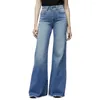 Женские брюки больших размеров, осенне-весенние джинсы с высокой талией и широкими штанинами, облегающие женские брюки в стиле ретро 4XL