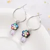 Boucles d'oreilles pendantes pour femmes, mode été, vraie perle, bijoux de fruits, perles d'argile, boucles d'oreilles fleur mignonne, vente en gros