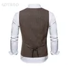 Misturado de algodão masculino colete terno fino coletes vestido de negócios colete ajuste singlebreasted formal sem mangas jaqueta casual 240119