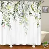 Wood grain shower curtain with 12 plastic hooks used for bathroom decoration polyester fabric waterproof washable with flow 240131