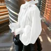 Oversized Women's Satin Blouses Stylish Big Bow Shirts ZANZEA Casual Puff Sleeve Blusas Female Solid Baggy Tunic Chemise 240129