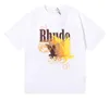 Top Artisanat Rhude Hommes Femmes T-shirts T-shirts de créateurs de mode d'été Street Casual Manches courtes T-shirts de style de plage Chemise d'impression en coton