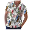 Camicie casual da uomo vacanze hawaii spiaggia camicette larghi stampano le foglie tops estate primavera al passo di prima volta a maniche corte