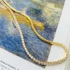 Collier en Zircon doré pour femmes, bijoux en argent Sterling, chaîne de Tennis, Cz, offre spéciale