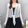 Women's Blouses Trendy Lady Dress Shawl Open Stitch Sun Protection Cardigan Exquisite Prom Matching Ladies Shirt Anti-UV