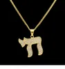 Hip Hop acier inoxydable CHAI symboles juifs pendentifs exagérés colliers de luxe chaîne plaquée or bijoux femmes accessoires 3992640