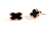 Fashion Stainls Steel 18k Gold Stud Earring Four Leaf Clover Women Earrings5747837