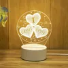 Veilleuses Amour romantique 3D acrylique lampe à LED pour la maison enfants veilleuse lampe fête d'anniversaire décor saint valentin lampe de chevet YQ240207