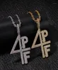 Hip Hop 4PF Digitale Buchstaben Kubikzircon Anhänger Kette Halskette Männer Frauen Iced Out Gold Silber Farbe CZ Bling Halsketten11507336