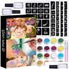 Tintas de tatuagem Glitter Tattos para meninas Tatto Set com 24 brilhos 120 estênceis exclusivos fáceis de usar 5 2 escovas crianças gota entrega saúde otvni