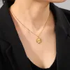 Collana con ciondolo turco malocchio da donna, in oro giallo 14k, con amuleto, catene al collo, gioielli girocollo, regalo di San Valentino