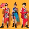 Sahne Wear Style Boys Boys Hip Hop Performans Kıyafetleri Ulusal Gelgit Caz Dans Kostüm Kızlar Model Podyum Gösterisi Cheongsam Çince
