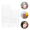 Candle Holders Cup Holder Sleeve Decorative Cover Clear Glass Shades Chimney för transparent rörlampa