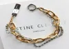 Justine Clenquet nouveau bracelet simple mode chaîne en métal strass couture 8977467