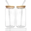 Wine Glasses 2 Sets Portable Glass Cups Bottles With Lids Bamboo Transparent Water Container