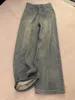 Jeans da donna Autunno Inverno Vintage Donna Vita alta Spessa Peluche Caldo Gamba Dritta Pantaloni Larghi Moda Tutto Abbinato Allentato