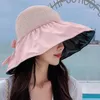 Chapeaux à large bord Chapeau de soleil de mode Femmes durables Summer Sunbonnet Pliable Bow Tie Décor Cap pour l'extérieur