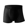 Onderbroek Klassieke herenslipjes Ondergoed Boxers Mannelijke Shorts Ijs Zijde Mesh Slip Man Sexy Pouch Trunks Zomer Holle Muti Maat