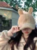 볼 캡 양고기 플러시 야구 모자 여성 가을 ​​겨울 패션 다목적 한국의 큰 크기 귀 정점