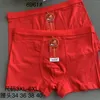 Kvinnors sömnkläder 6961 Cotton Big Red Men's Underwear Flat Corner Pants Auspicious Glad och Pant Headstock för året