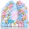 Baby Shower Motyw balony girland łuk Zestaw złoty różowy niebieski konfetti balon boy dziewczyna folia globos płeć ozdobna dekoracja 240118