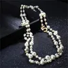Collier de perles camélia avec pendentifs longs, bijoux de fête à fleurs