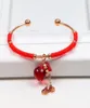 Bracelet en acier inoxydable 316L pour femmes, corde rouge, bouteille de gourde de Style chinois, or Rose, 18KGP, Bracelets ouverts 2296915