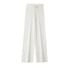 Women's Pants Western Style All-Matching Drooping Wide-Ben Outer Wear Comfort och Casual Loose Slant Straight DrawStrin