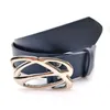 Belts Fashion Metal Star Buckle Leather Belt For Woman Goth Style Wide Side Waist Man Casual Waistband Jeans Accessories