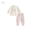 Dave Bella Childrens Set Girls Boy's PaJamas Suit Autumn Fashion Casual Knitted Pleece Dwuczęściowy DB3236603 240131