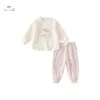 Dave Bella Conjunto infantil de pijama para meninos e meninas, moda outono casual de malha de lã xadrez de duas peças DB3236603 240131