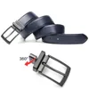 Luxury Fashion Male Reversible Leather Belt Men Business byxor Bälte äkta män läderbälten för jeans blå mörkbrun svart 240202