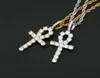 hip hop glacé ankh croix pendentif colliers 925 argent sterling designer de luxe hommes bling diamant pendentifs rappeur cha9881446