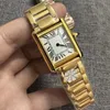 U1 najwyższej klasy AAA moda Women Watch Kwarc Ruch Silver Gold Sukienka zegarki Lady Square Tank Stal nierdzewna obudowa Oryginalne zapięcie swobodne na rękę Montre de Luxe