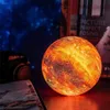 Night Lights 3D Printing Moon Lamp Galaxy Moon Light Kids 12/18cm Night Light 16 Color Change Touch and Remote Control Galaxy Light as Gifts YQ240207