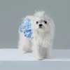 Hondenkleding Blauwe bloemenprint Puppy Rokken Jas Puur katoen Leuke strik Handgemaakte prinsessenjurk voor kleine middelgrote Yorkshire huisdierkleding